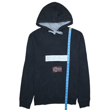 Mens UK Size M Napapijri Black Pullover Hoodie