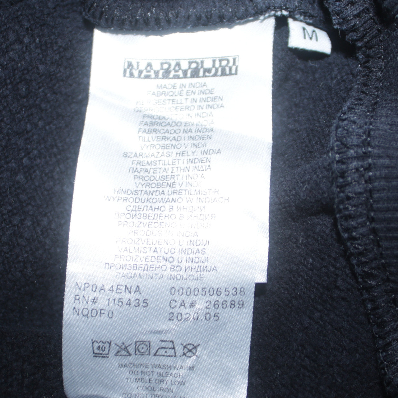 Mens UK Size M Napapijri Black Pullover Hoodie
