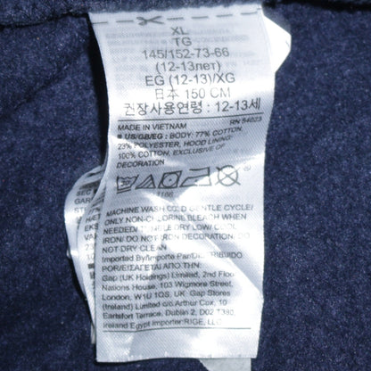 GAP Kids Boys Navy Blue XL Pullover Hoodie Cotton Blend Logo Design