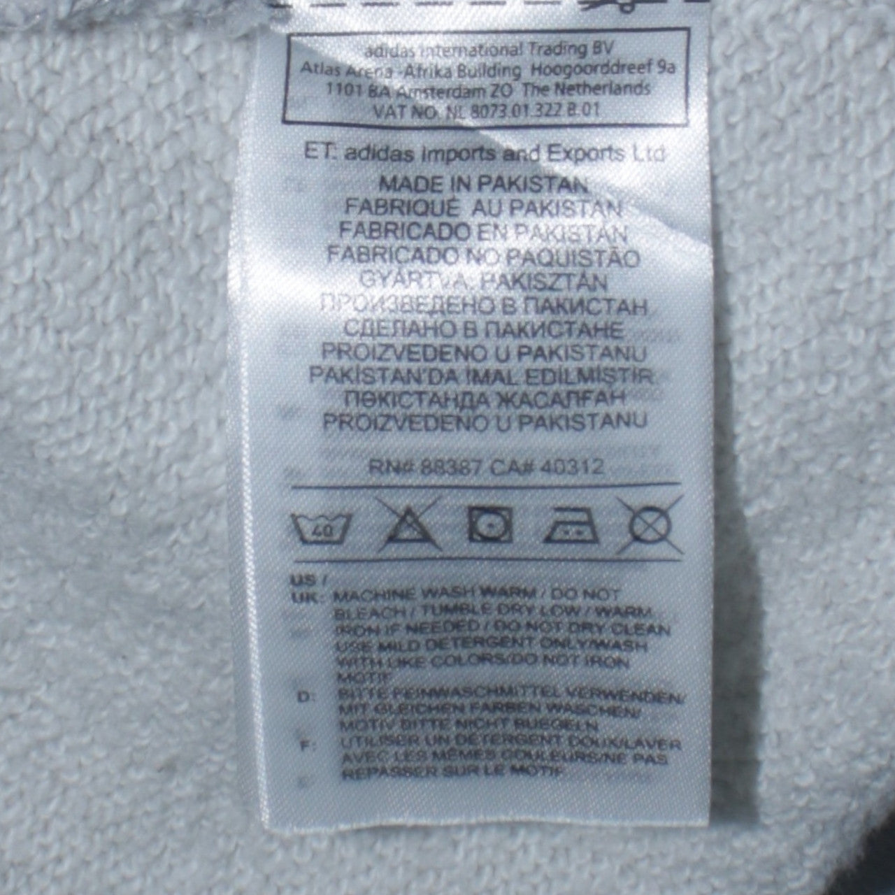 Mens UK Size L adidas Grey Pullover Sweatshirt
