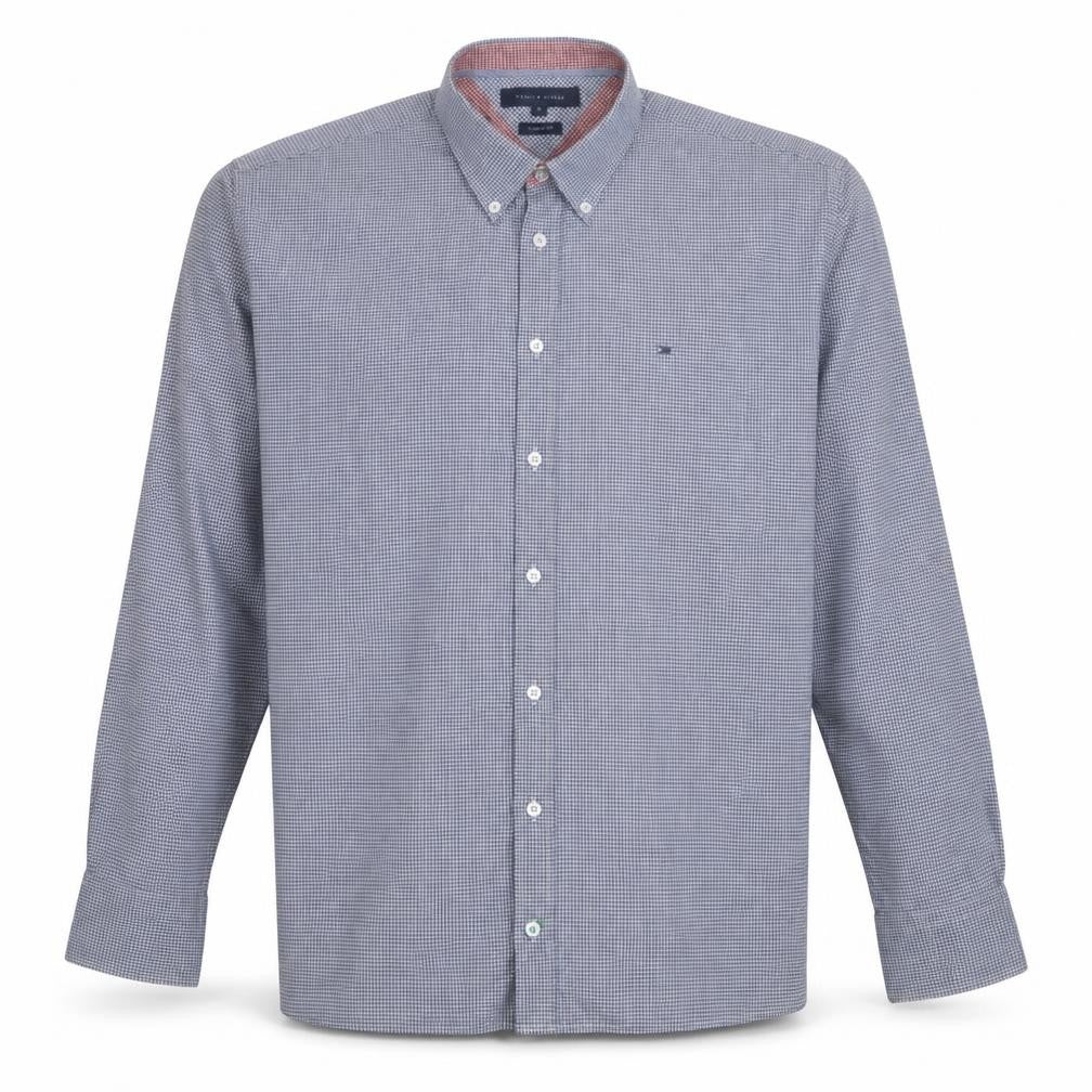 Tommy Hilfiger Men's Blue Check Button-Down Shirt XL Classic Fit