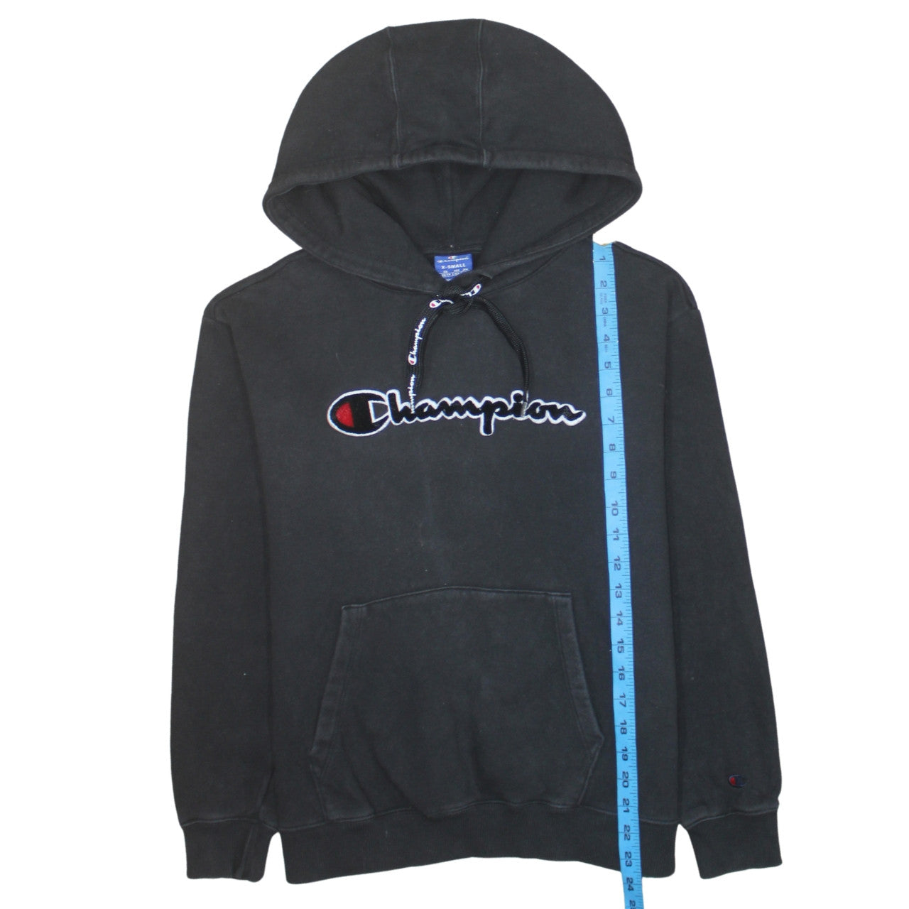 Mens UK Size XS Champion Black Pullover Hoodie