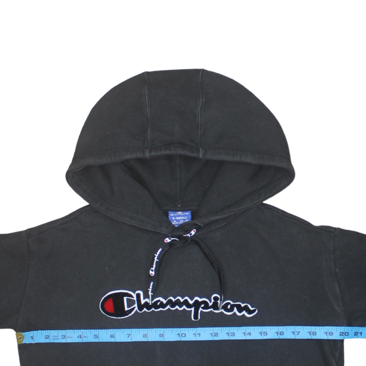 Mens UK Size XS Champion Black Pullover Hoodie