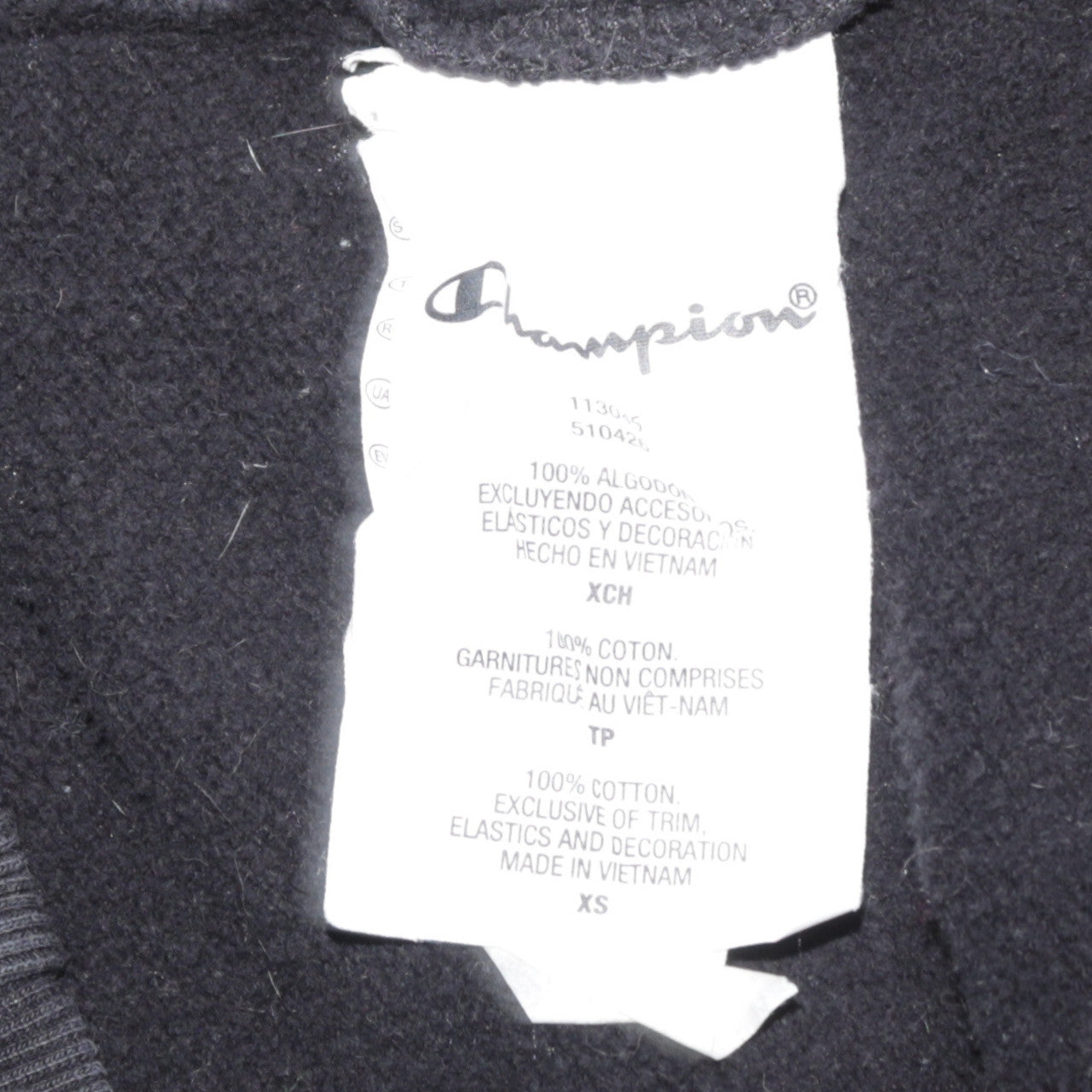 Mens UK Size XS Champion Black Pullover Hoodie