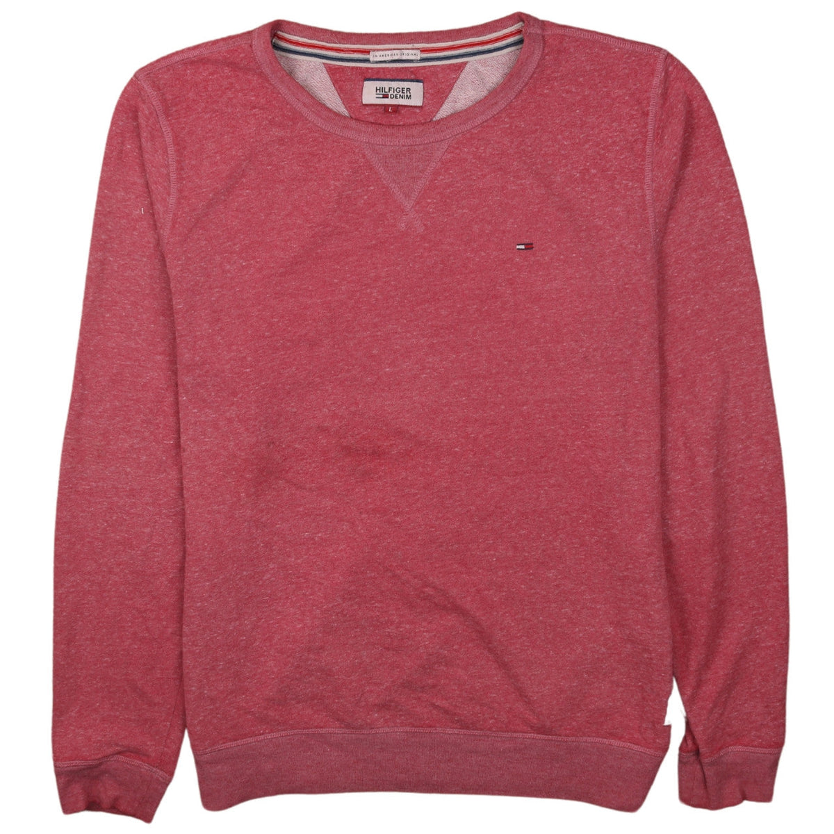 Mens UK Size L Hilfiger Denim Red Pullover Sweatshirt