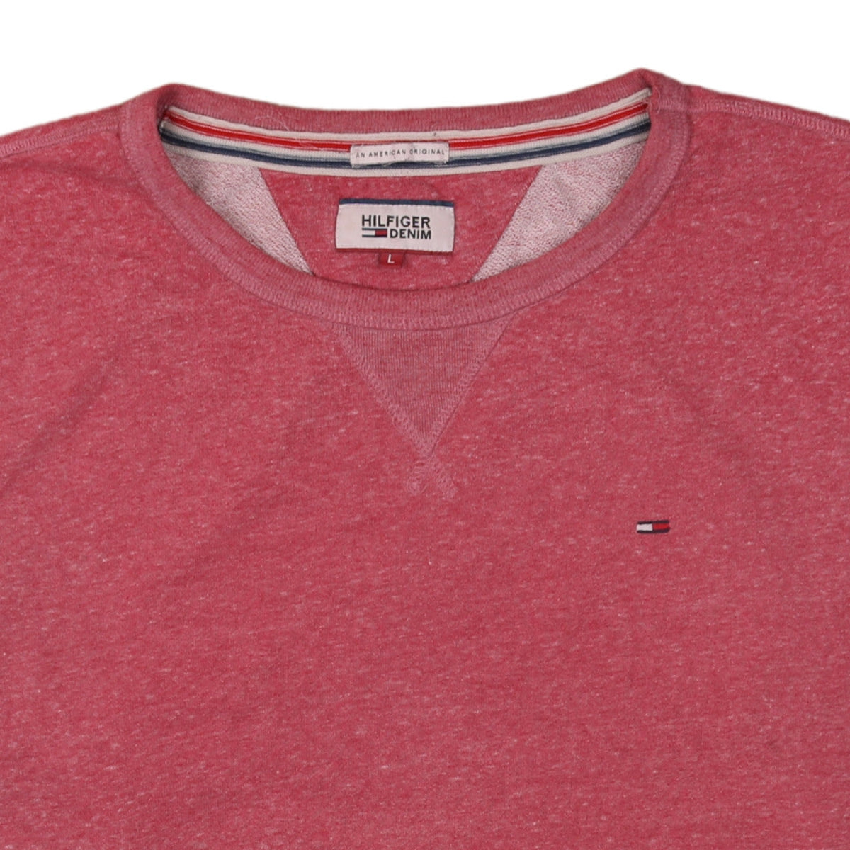 Mens UK Size L Hilfiger Denim Red Pullover Sweatshirt