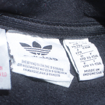 Adidas Boys Black Pullover Hoodie Size 14-15 Years Cotton Blend