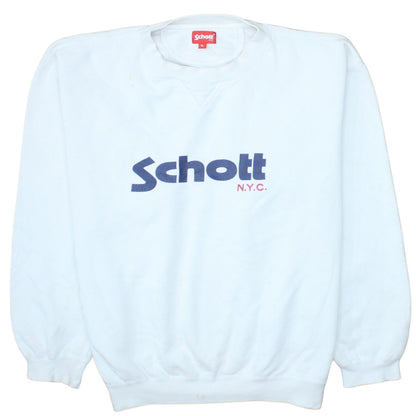 Mens UK Size XL SCHOTT White Pullover Sweatshirt
