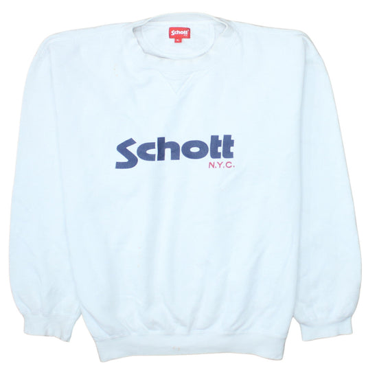 Mens UK Size XL SCHOTT White Pullover Sweatshirt