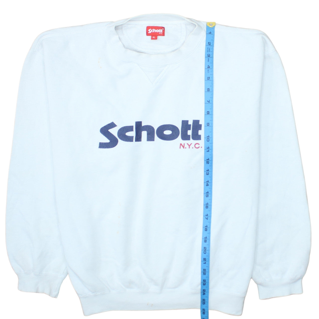 Mens UK Size XL SCHOTT White Pullover Sweatshirt