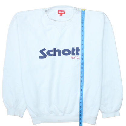 Mens UK Size XL SCHOTT White Pullover Sweatshirt