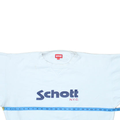 Mens UK Size XL SCHOTT White Pullover Sweatshirt