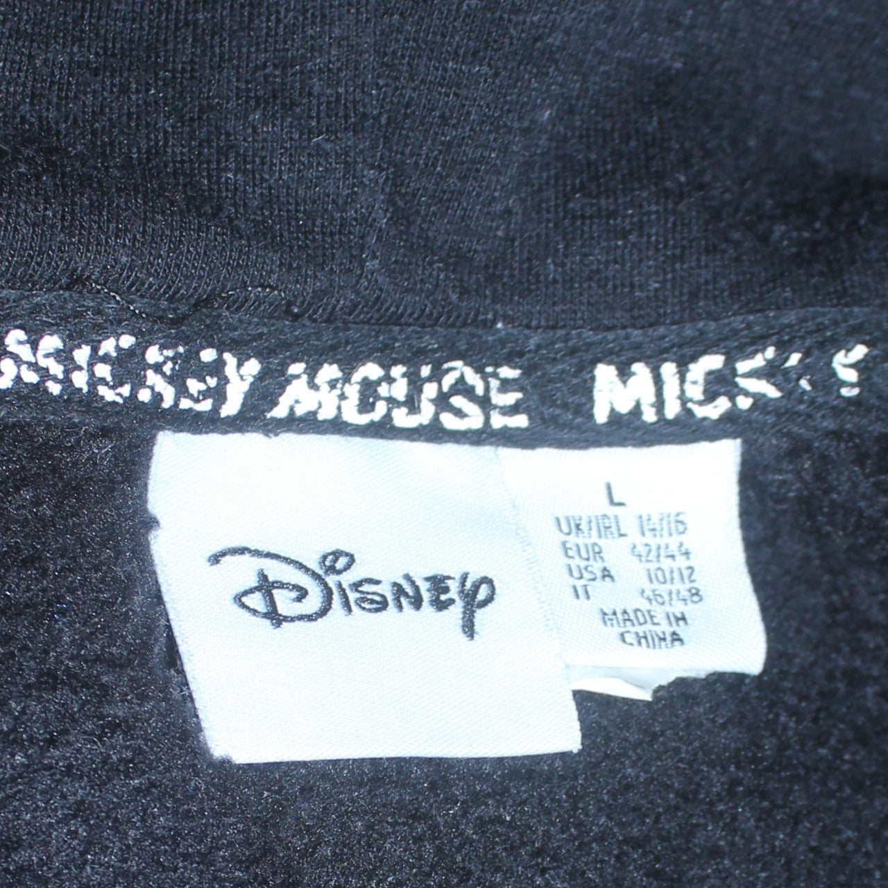 Womens UK Size L Disney Black Pullover Hoodie