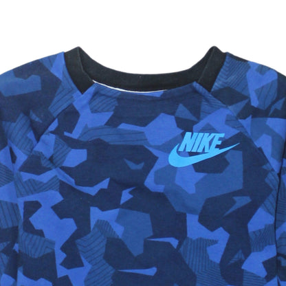 Boys UK Size 12-13 Years Nike Blue Pullover Sweatshirt