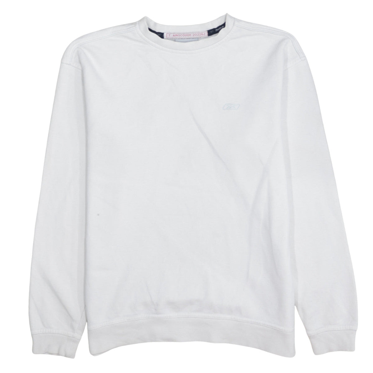 Mens UK Size L Reebok White Pullover Sweatshirt