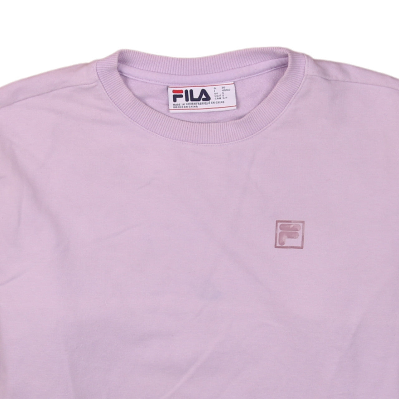 Womens UK Size S FILA Pink Pullover Sweatshirt