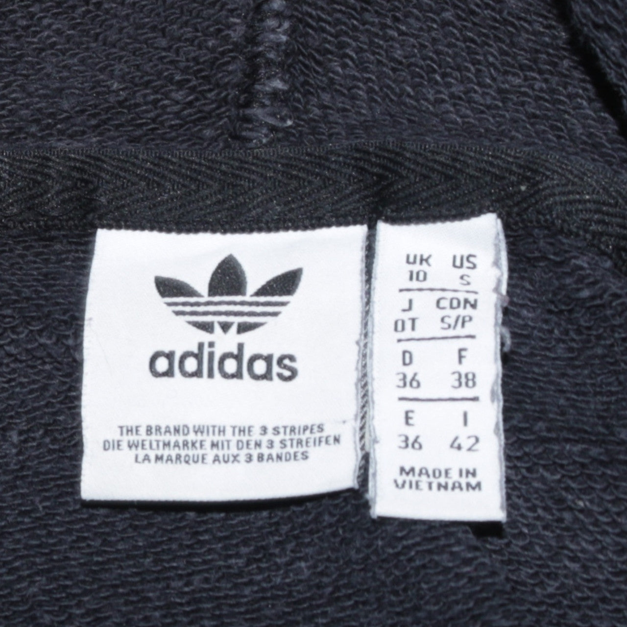Womens UK Size 10 adidas Black Pullover Hoodie