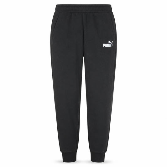 Front view of Puma Men's Black Jogger Sweatpants, size M, Tapered Fit Activewear