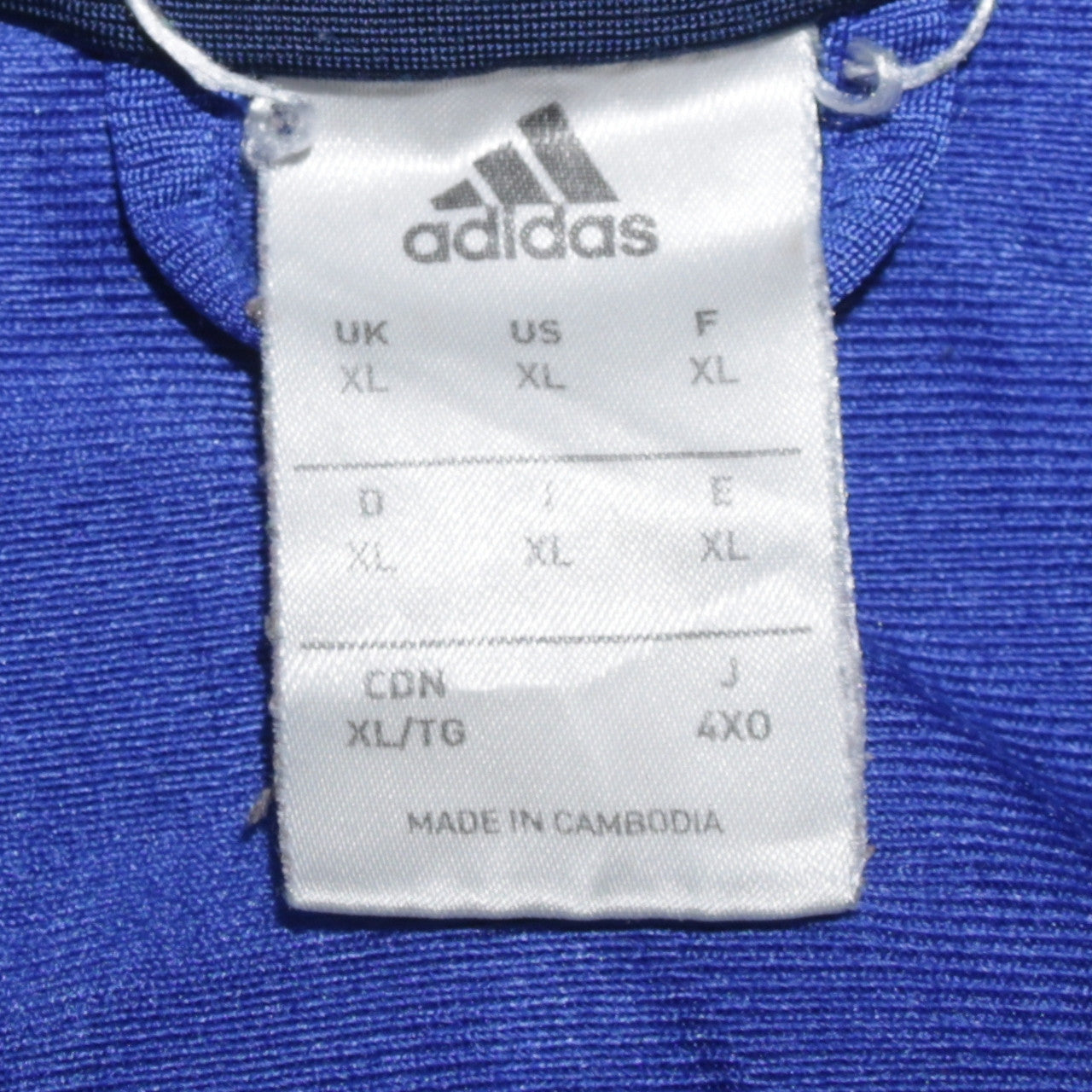 Mens UK Size XL adidas Blue Full Zip Sweatshirt