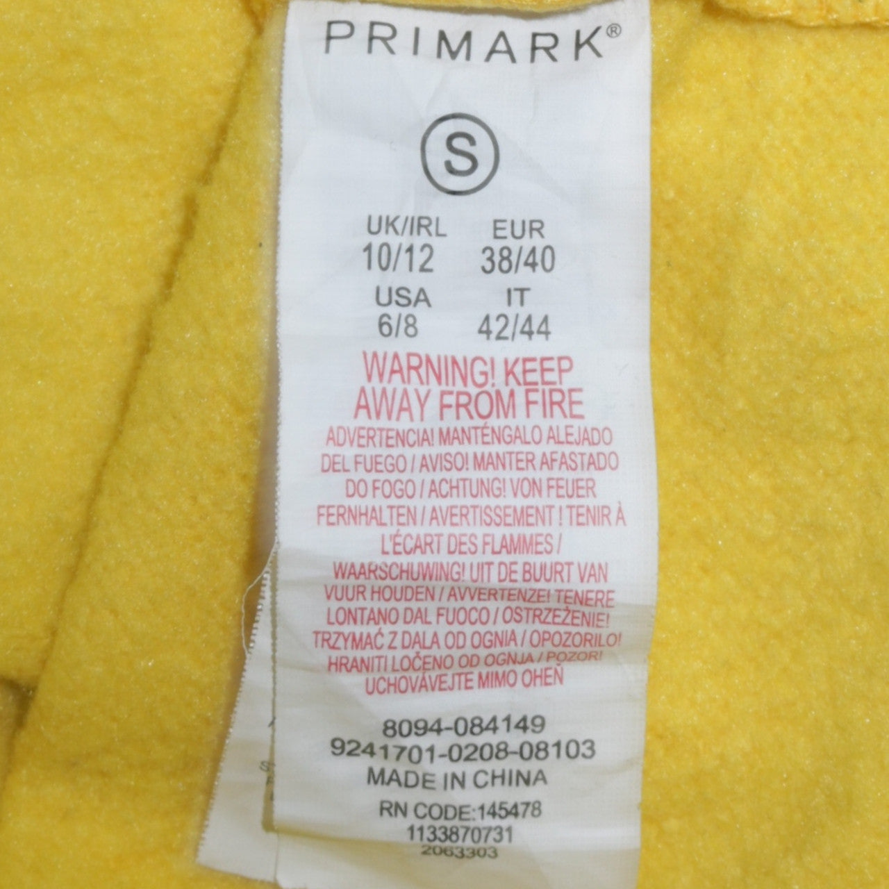 Womens UK Size 10/12 Disney Yellow Pullover Sweatshirt
