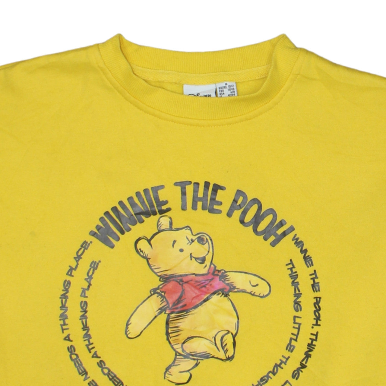 Womens UK Size 10/12 Disney Yellow Pullover Sweatshirt