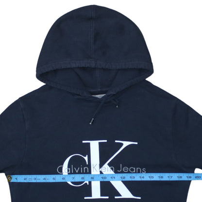 Mens UK Size S Calvin Klein Jeans Blue Pullover Hoodie