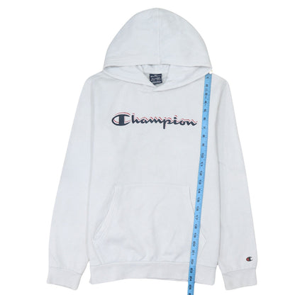 Champion Boys White Pullover Hoodie 15-16 Years Regular Fit Fleece