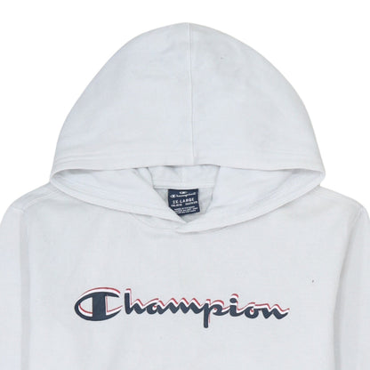 Champion Boys White Pullover Hoodie 15-16 Years Regular Fit Fleece