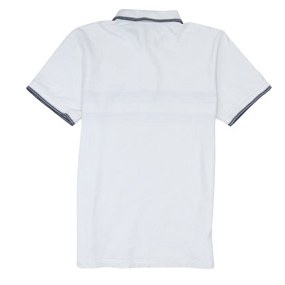 Nike Men's White Striped Polo Shirt Size M Short Sleeve Cotton