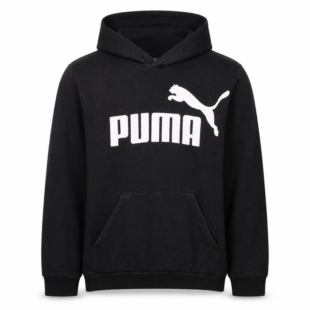 Puma Boys Black XL Pullover Hoodie with Logo Print