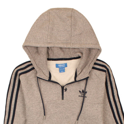 Mens UK Size S adidas Beige 1/2 Zip Hoodie