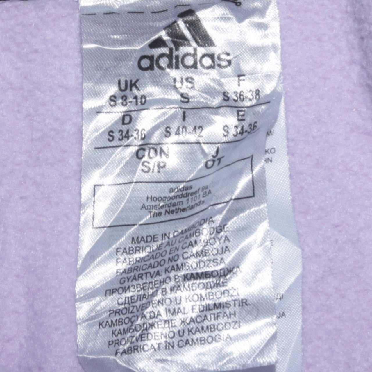 Womens UK Size S adidas Pink Pullover Hoodie