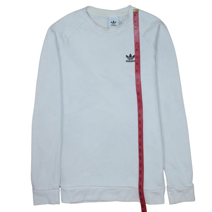 Mens UK Size S adidas White Pullover Sweatshirt
