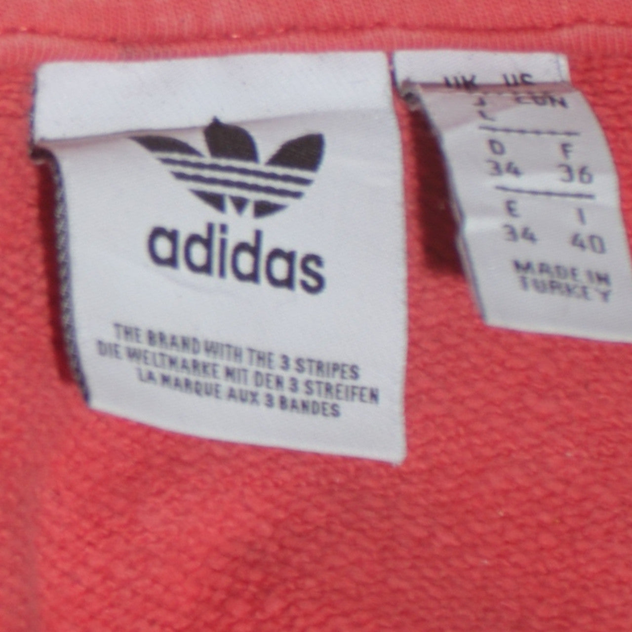 Womens UK Size 8 adidas Pink Pullover Hoodie