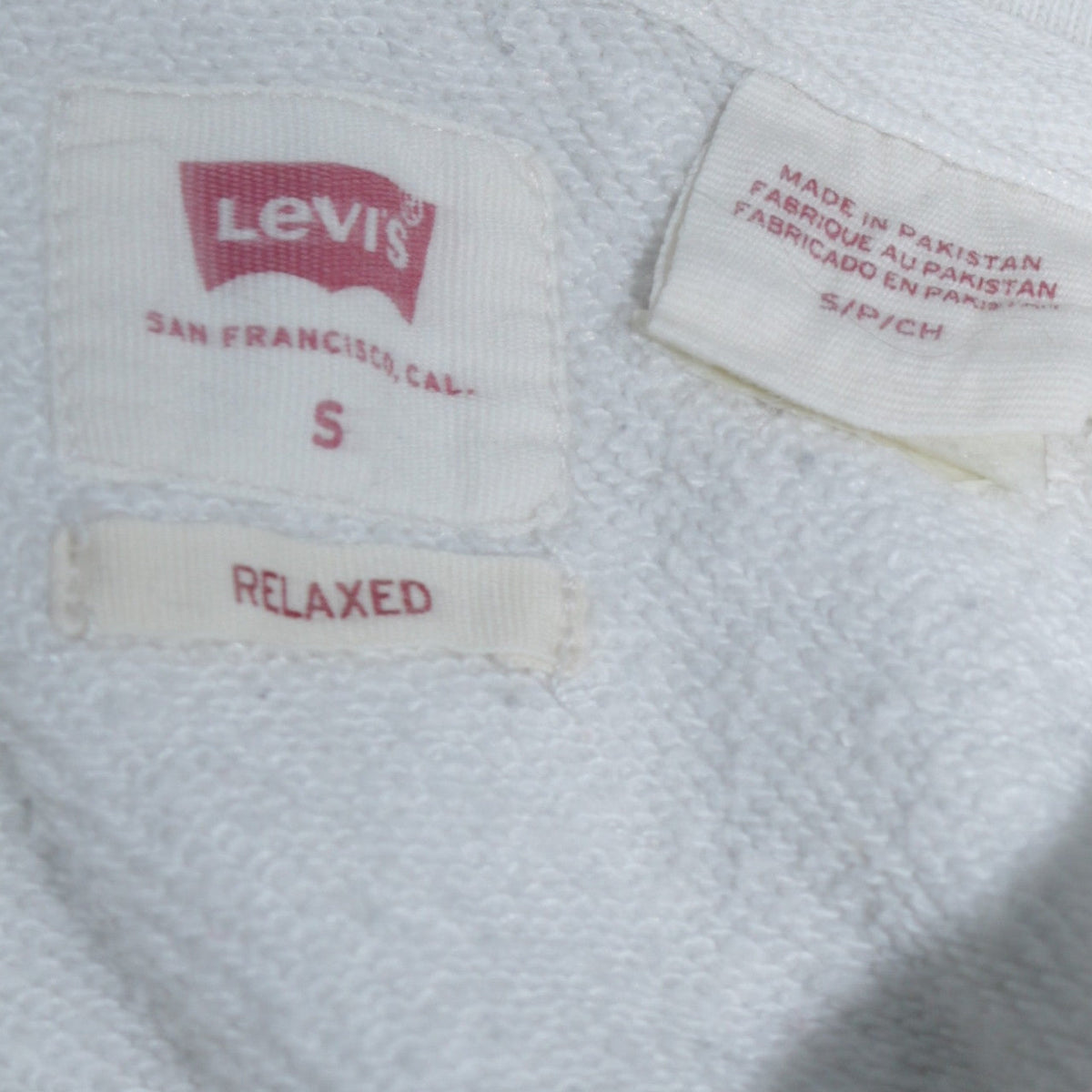 Mens UK Size S Levi's White Pullover Hoodie