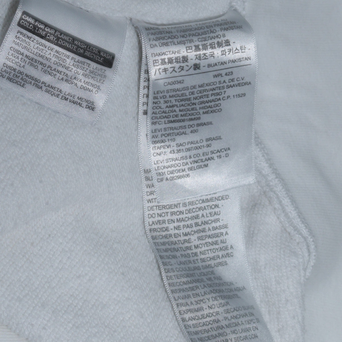 Mens UK Size S Levi's White Pullover Hoodie