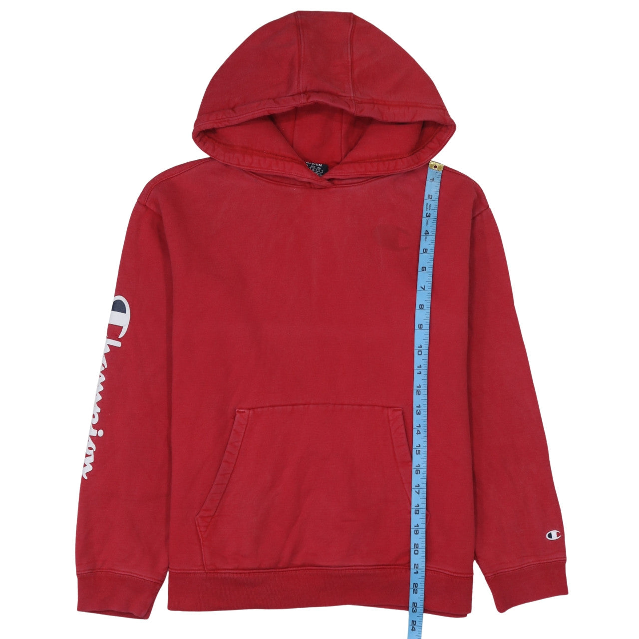 Mens UK Size M Champion Red Pullover Hoodie