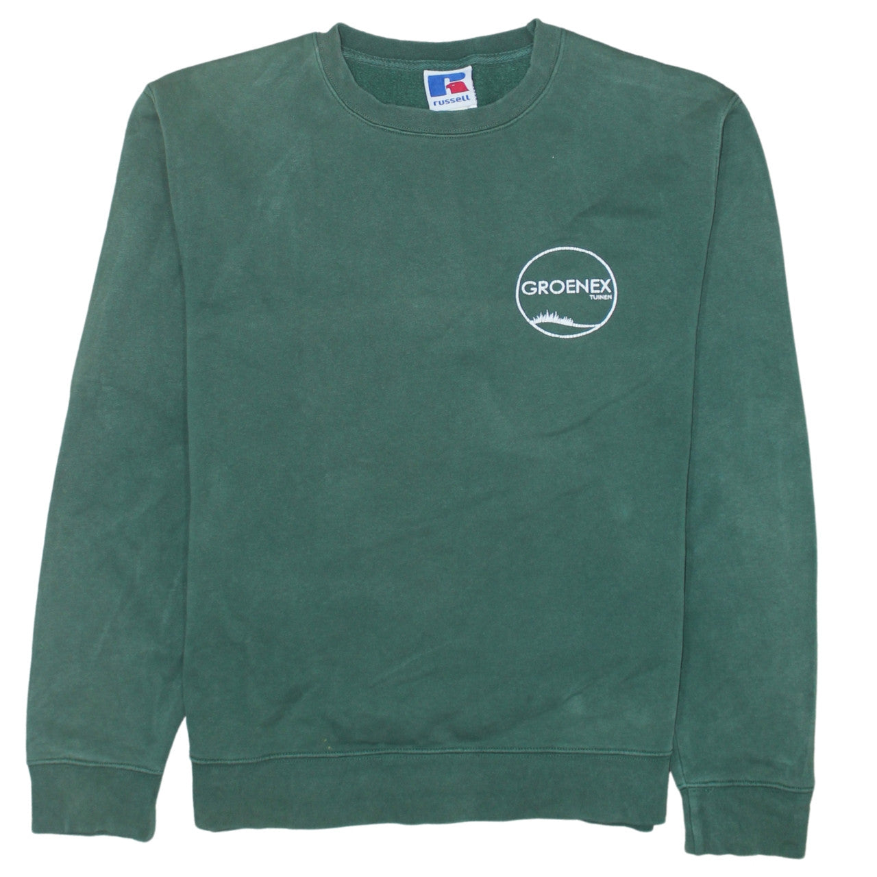 Mens UK Size L Russell Green Pullover Sweatshirt