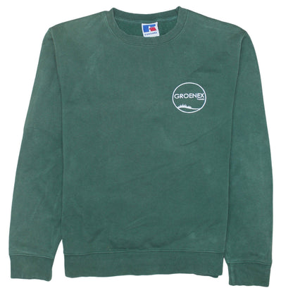 Mens UK Size L Russell Green Pullover Sweatshirt
