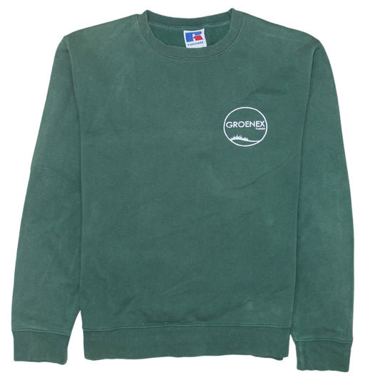 Mens UK Size L Russell Green Pullover Sweatshirt