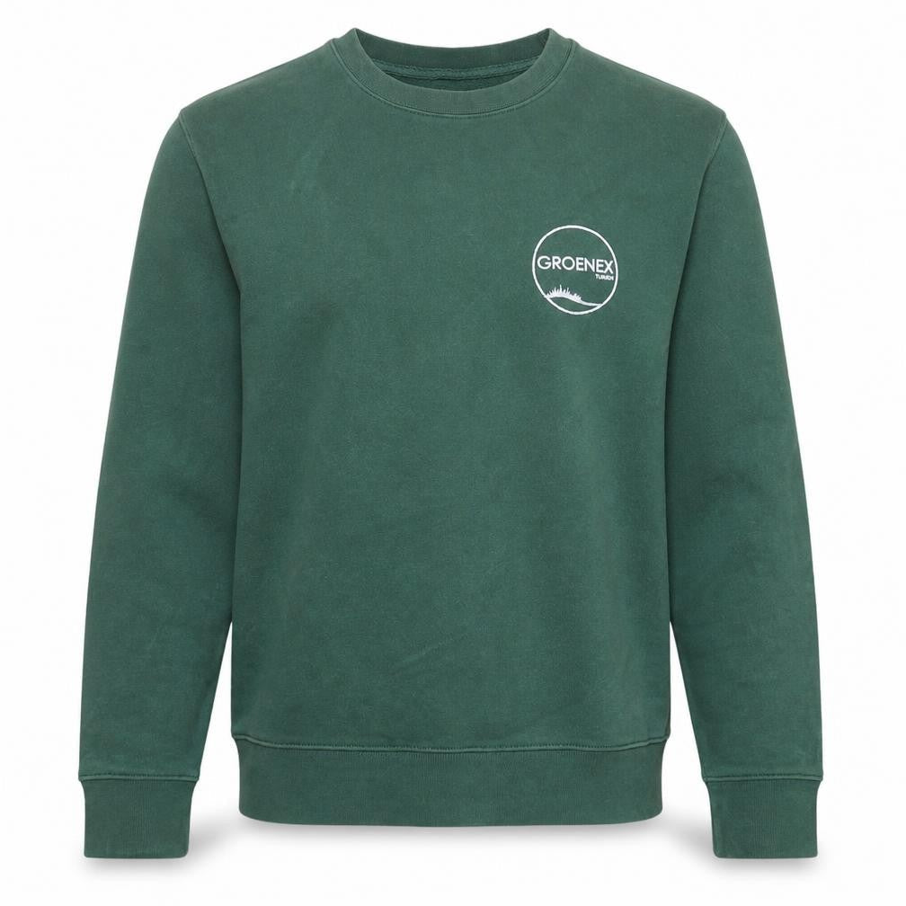 Mens UK Size L Russell Green Pullover Sweatshirt