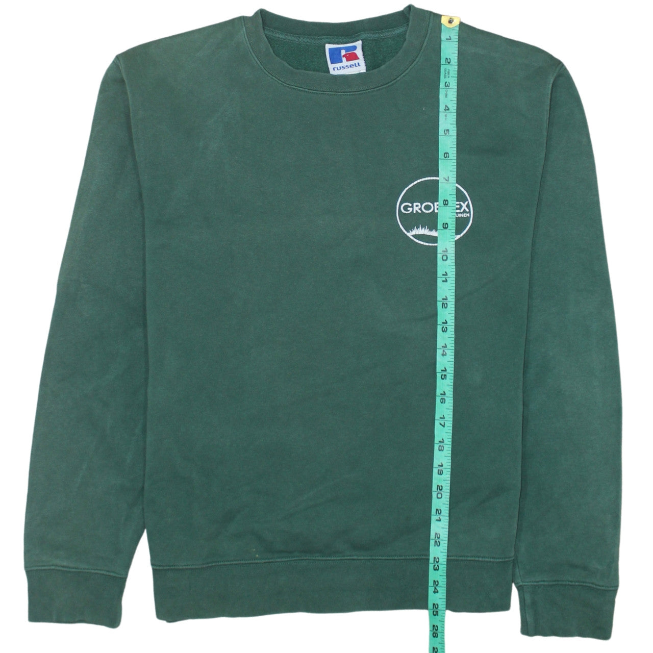 Mens UK Size L Russell Green Pullover Sweatshirt