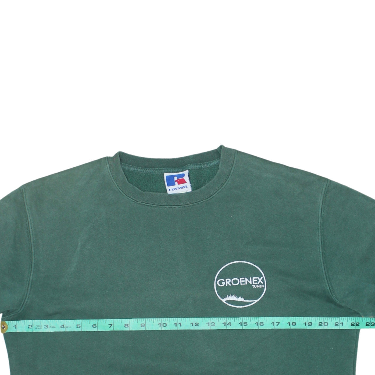 Mens UK Size L Russell Green Pullover Sweatshirt