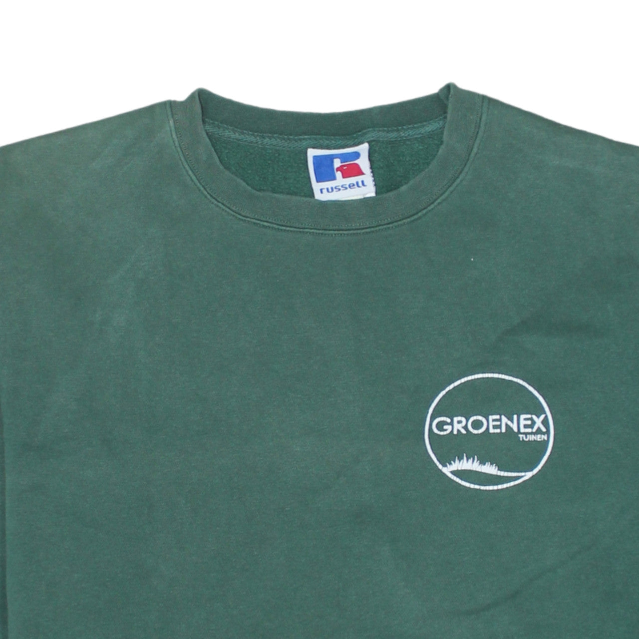 Mens UK Size L Russell Green Pullover Sweatshirt
