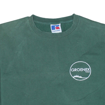 Mens UK Size L Russell Green Pullover Sweatshirt