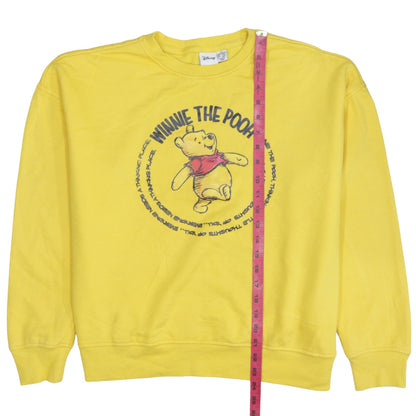 Womens UK Size 12 Disney Yellow Pullover Sweatshirt