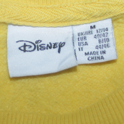 Womens UK Size 12 Disney Yellow Pullover Sweatshirt
