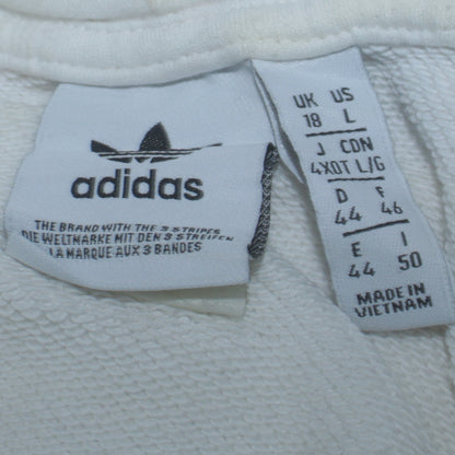Womens UK Size 18 adidas White Pullover Hoodie
