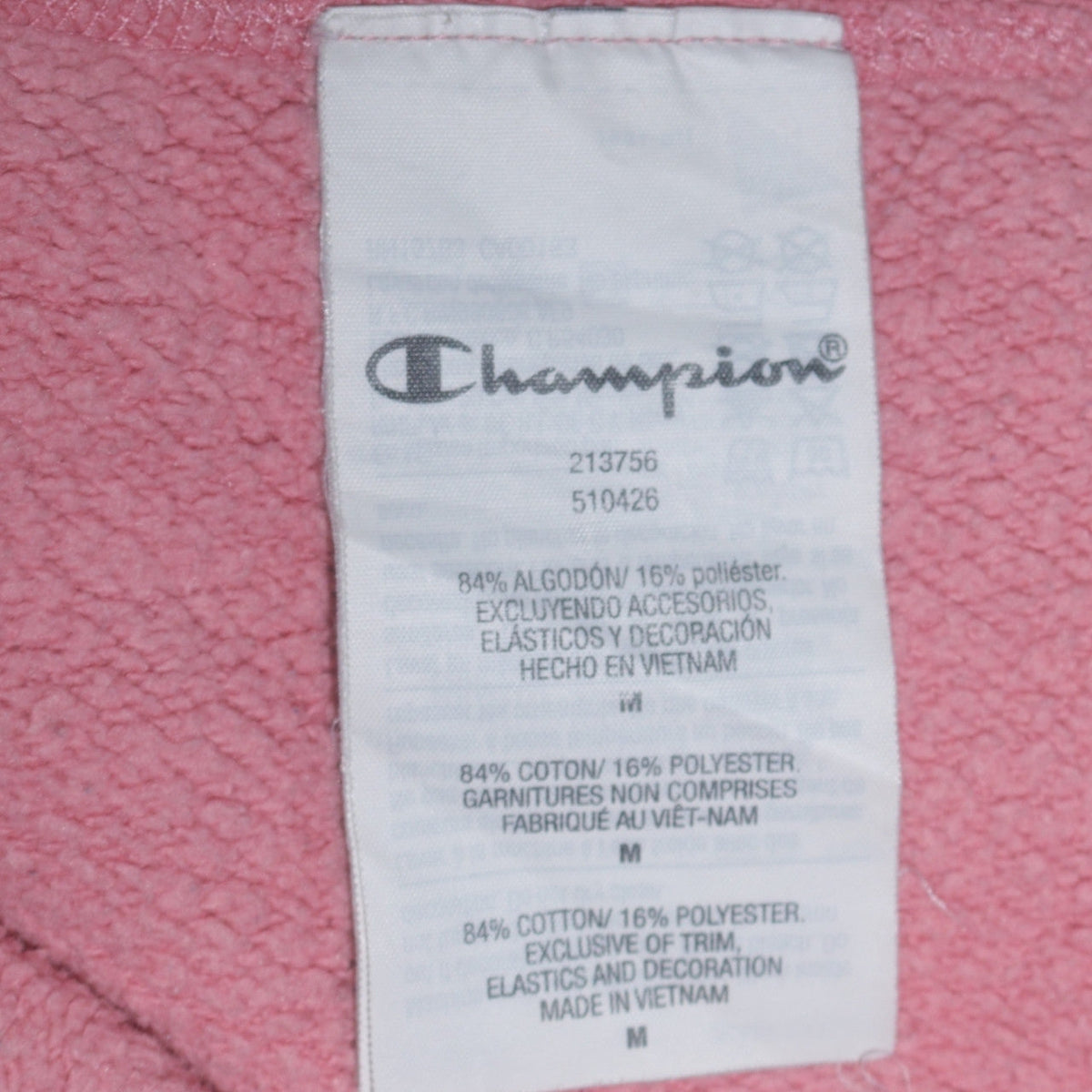 Mens UK Size M Champion Pink Pullover Hoodie