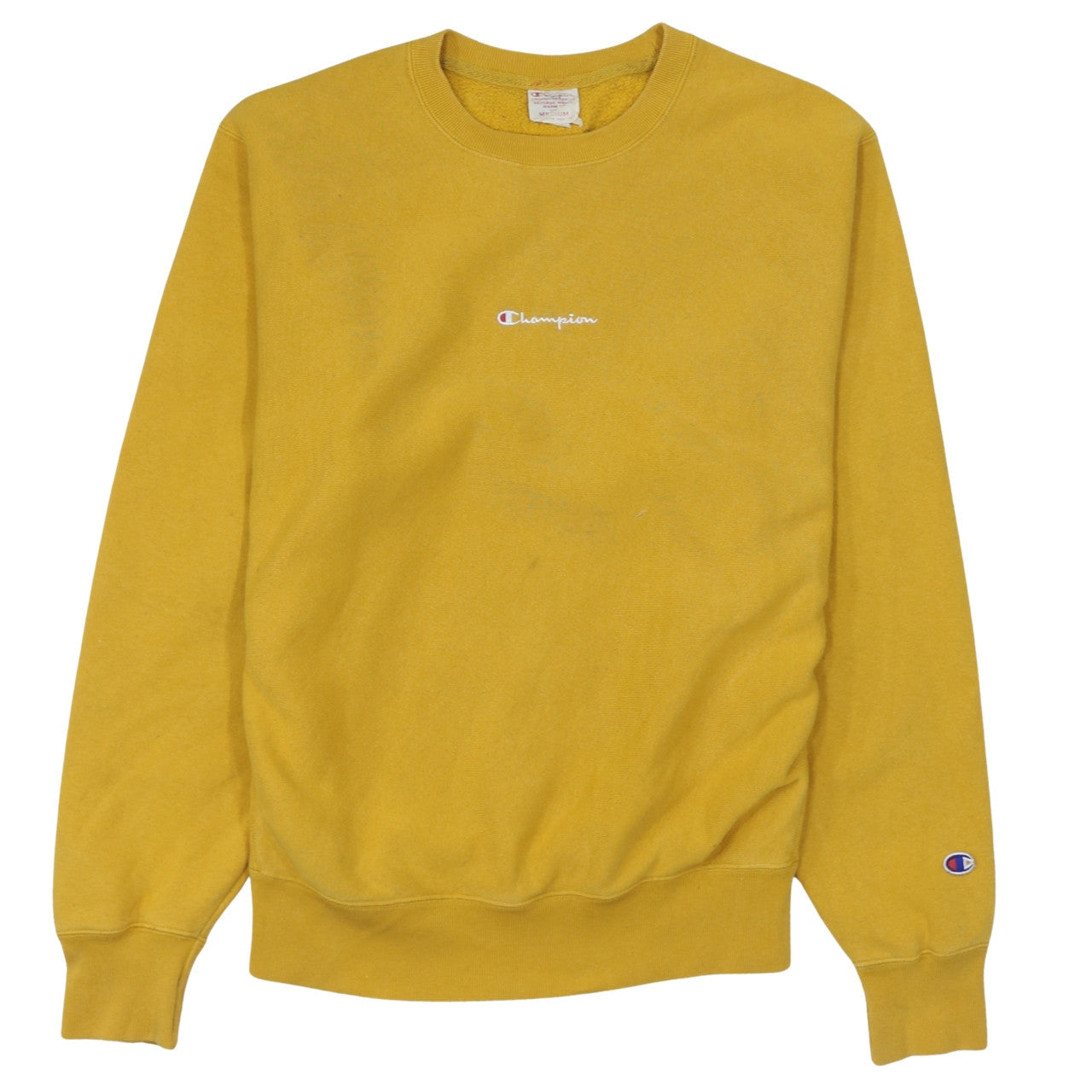 Mens UK Size M Champion Yellow Pullover Sweatshirt